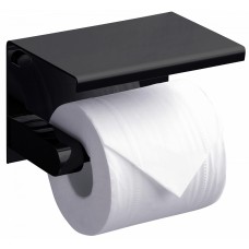 Держатель туалетной бумаги Rush Edge ED77141 Black с полкой для телефона, черный