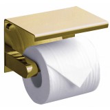 Держатель туалетной бумаги Rush Edge ED77141 Gold с полкой для телефона, золотой
