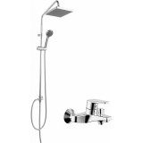 Комплект для ванной  Смеситель Bravat Line F65299C-1 для ванны с душем + Душевая стойка Bravat Fit D