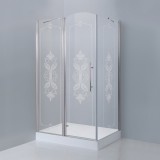 Душевой уголок Cezares Giubileo-A-11 100x90 см, L, стекло с узором, хром