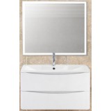 Мебель для ванной BelBagno Acqua 90 подвесная bianco lucido зеркало с сенсорным выключателем