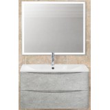 Мебель для ванной BelBagno Acqua 90 подвесная cemento verona grigio зеркало с электровыключателем