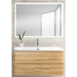 Мебель для ванной BelBagno Albano 100 подвесная rovere rustico с прямоугольным зеркалом