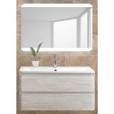 Мебель для ванной BelBagno Albano 100 подвесная rovere vintage bianco с закругленым зеркалом