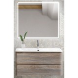 Мебель для ванной BelBagno Albano 80 подвесная pino scania с квадратным зеркалом с электровыключателем