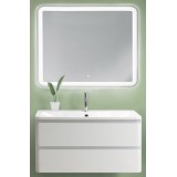 Мебель для ванной BelBagno Albano 90 подвесная bianco lucido с закругленым зеркалом