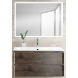 Мебель для ванной BelBagno Albano 90 подвесная rovere nature grigio с прямоугольным зеркалом