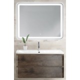 Мебель для ванной BelBagno Albano 90 подвесная rovere nature grigio с закругленым зеркалом