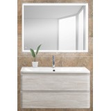 Мебель для ванной BelBagno Albano 90 подвесная rovere vintage bianco с прямоугольным зеркалом