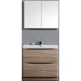 Мебель для ванной BelBagno Ancona-N 80 напольная rovere bianco с зеркальным шкафом