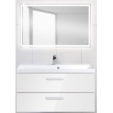 Мебель для ванной BelBagno Aurora 100 подвесная bianco lucido зеркало с электровыключателем