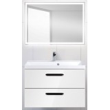 Мебель для ванной BelBagno Aurora 80 подвесная bianco lucido зеркало с электровыключателем