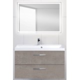 Мебель для ванной BelBagno Aurora 90 подвесная cemento pallido зеркало с электровыключателем