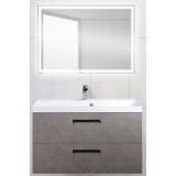 Мебель для ванной BelBagno Aurora 90 подвесная pietra grigio зеркало с электровыключателем