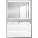 Мебель для ванной BelBagno Etna 120 подвесная bianco lucido с прямоугольным зеркалом с сенсорным выключателем
