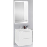 Мебель для ванной BelBagno Etna 50 подвесная bianco lucido с прямоугольным зеркалом с электровыключателем