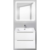 Мебель для ванной BelBagno Etna 60 подвесная bianco lucido с квадратным зеркалом с электровыключателем