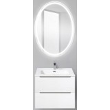 Мебель для ванной BelBagno Etna 60 подвесная bianco lucido с овальным зеркалом с электровыключателем