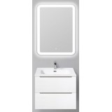 Мебель для ванной BelBagno Etna 60 подвесная bianco lucido с прямоугольным зеркалом с сенсорным выключателем