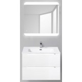 Мебель для ванной BelBagno Etna 70 подвесная bianco lucido с закругленым зеркалом с сенсорным выключателем