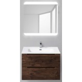 Мебель для ванной BelBagno Etna 70 подвесная rovere moro с закругленым зеркалом с электровыключателем