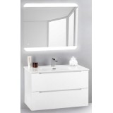 Мебель для ванной BelBagno Etna 80 подвесная bianco lucido с закругленым зеркалом с сенсорным выключателем