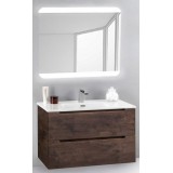 Мебель для ванной BelBagno Etna 80 подвесная rovere moro с закругленым зеркалом с электровыключателем