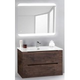 Мебель для ванной BelBagno Etna 80 подвесная rovere moro с закругленым зеркалом с сенсорным выключателем