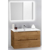 Мебель для ванной BelBagno Etna 80 подвесная rovere nature с прямоугольным зеркалом с электровыключателем