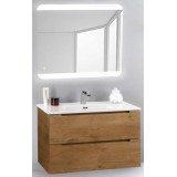 Мебель для ванной BelBagno Etna 80 подвесная rovere nature с закругленым зеркалом с сенсорным выключателем