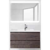 Мебель для ванной BelBagno Luce 100 подвесная stone с закругленым зеркалом