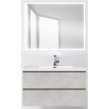 Мебель для ванной BelBagno Luce 100 подвесная stucco cemento leggero с прямоугольным зеркалом