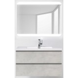 Мебель для ванной BelBagno Luce 100 подвесная stucco cemento leggero с закругленым зеркалом