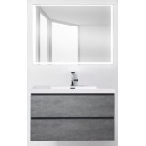Мебель для ванной BelBagno Luce 100 подвесная stucco cemento с прямоугольным зеркалом