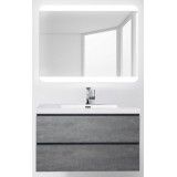 Мебель для ванной BelBagno Luce 100 подвесная stucco cemento с закругленым зеркалом
