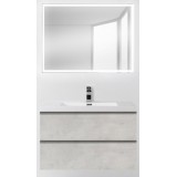 Мебель для ванной BelBagno Luce 90 подвесная stucco cemento leggero с прямоугольным зеркалом