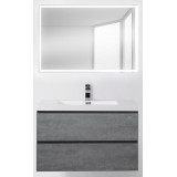 Мебель для ванной BelBagno Luce 90 подвесная stucco cemento с прямоугольным зеркалом