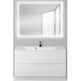 Мебель для ванной BelBagno Marino 100 напольная bianco lucido с прямоугольным зеркалом