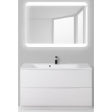 Мебель для ванной BelBagno Marino 100 напольная bianco lucido с закругленым зеркалом