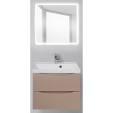 Мебель для ванной BelBagno Marino 60 подвесная capucino lucido с квадратным зеркалом с электровыключателем