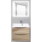 Мебель для ванной BelBagno Marino 60 подвесная rovere bianco с квадратным зеркалом с электровыключателем