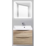 Мебель для ванной BelBagno Marino 60 подвесная rovere bianco с квадратным зеркалом с сенсорным выключателем