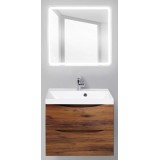 Мебель для ванной BelBagno Marino 60 подвесная rovere ciliegio с квадратным зеркалом с сенсорным выключателем