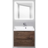 Мебель для ванной BelBagno Marino 60 подвесная rovere moro с квадратным зеркалом с электровыключателем