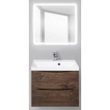 Мебель для ванной BelBagno Marino 60 подвесная rovere moro с квадратным зеркалом с сенсорным выключателем