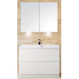 Мебель для ванной BelBagno Marino 80 напольная bianco lucido с зеркалом-шкафом