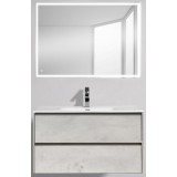 Мебель для ванной BelBagno Pietra 100 подвесная stucco cemento leggero с прямоугольным зеркалом