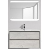 Мебель для ванной BelBagno Pietra 100 подвесная stucco cemento leggero с закругленным зеркалом