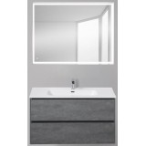 Мебель для ванной BelBagno Pietra 100 подвесная stucco cemento с прямоугольным зеркалом