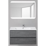 Мебель для ванной BelBagno Pietra 100 подвесная stucco cemento с закругленным зеркалом